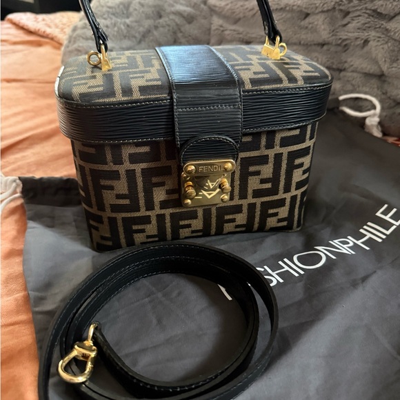 💯 Fendi Zucca 2 Way Vanity Bag - Picture 4 of 13